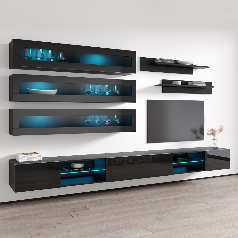 Fly J 33TV Floating Entertainment Center, Black, photo 7 of 15