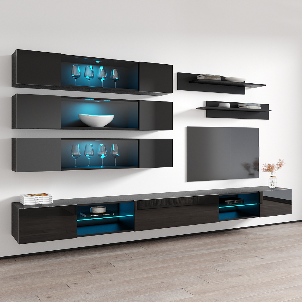 Fly J 33TV Floating Entertainment Center, Black, photo 12 of 15
