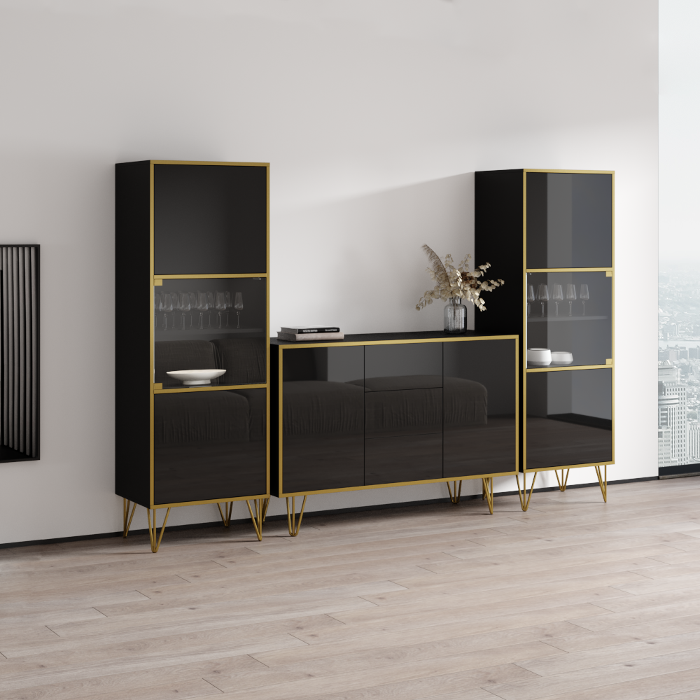Peri SB-BK-BK Entertainment Center, Black, photo 4 of 6