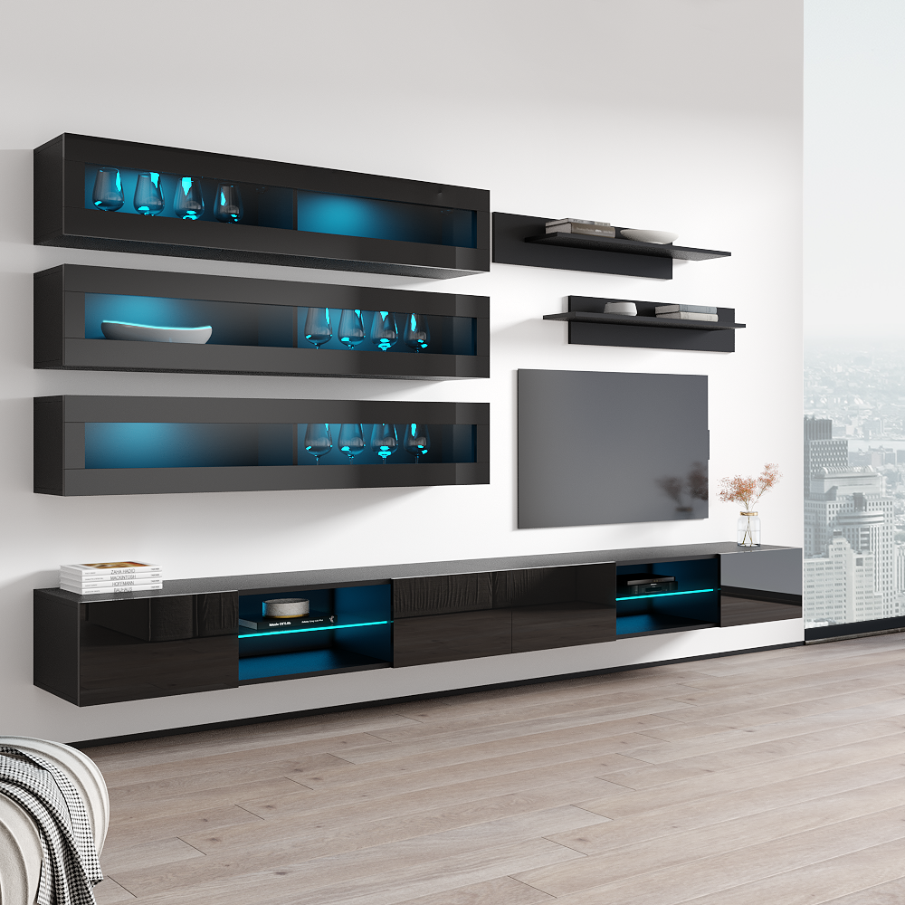 Fly J 33TV Floating Entertainment Center, Black, photo 8 of 15