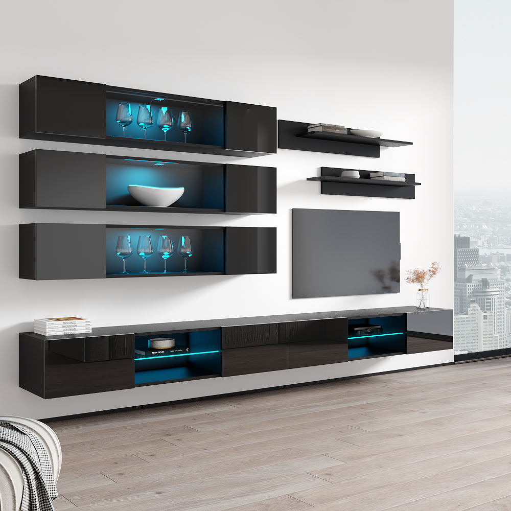 Fly J 33TV Floating Entertainment Center, Black, photo 13 of 15