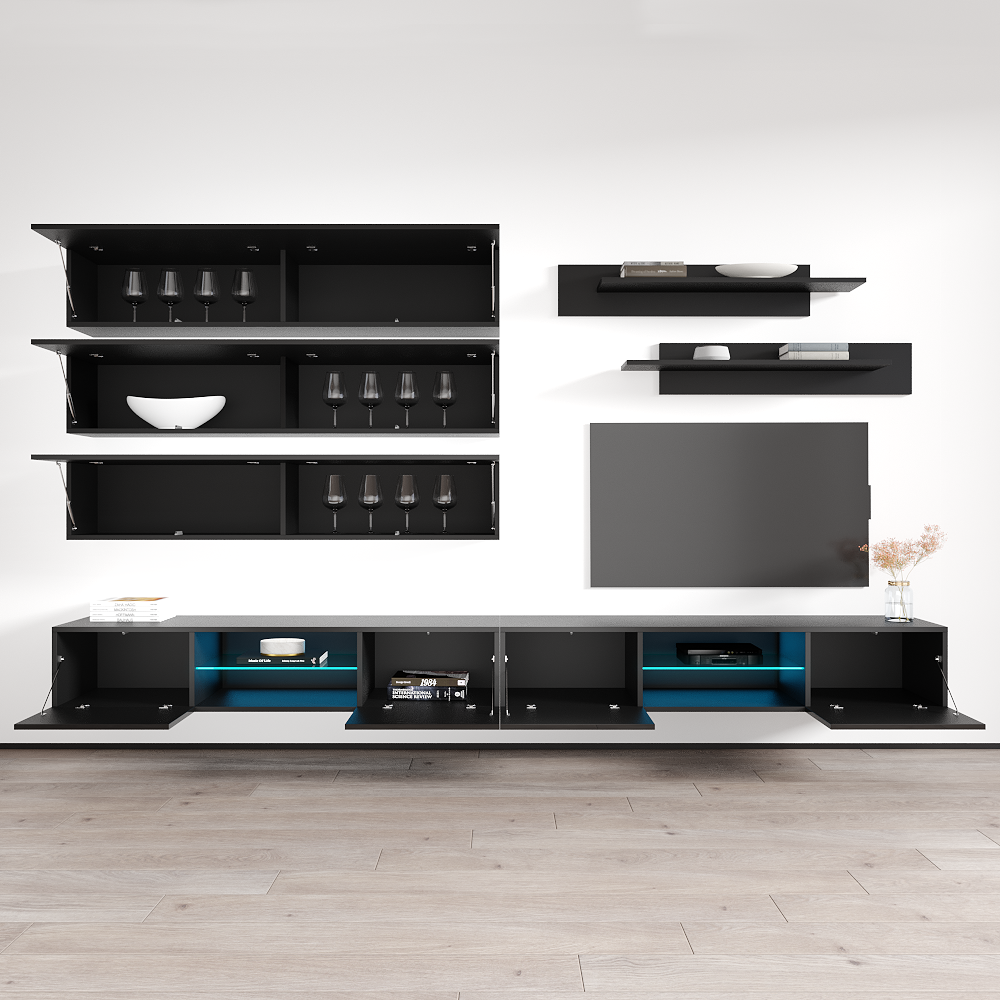 Fly J 33TV Floating Entertainment Center, Black, photo 4 of 15