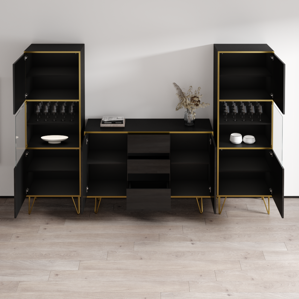 Peri SB-BK-BK Entertainment Center, Black, photo 6 of 6