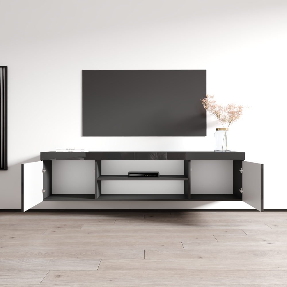 Knoxville Floating TV Stand, Black, photo 9 of 10