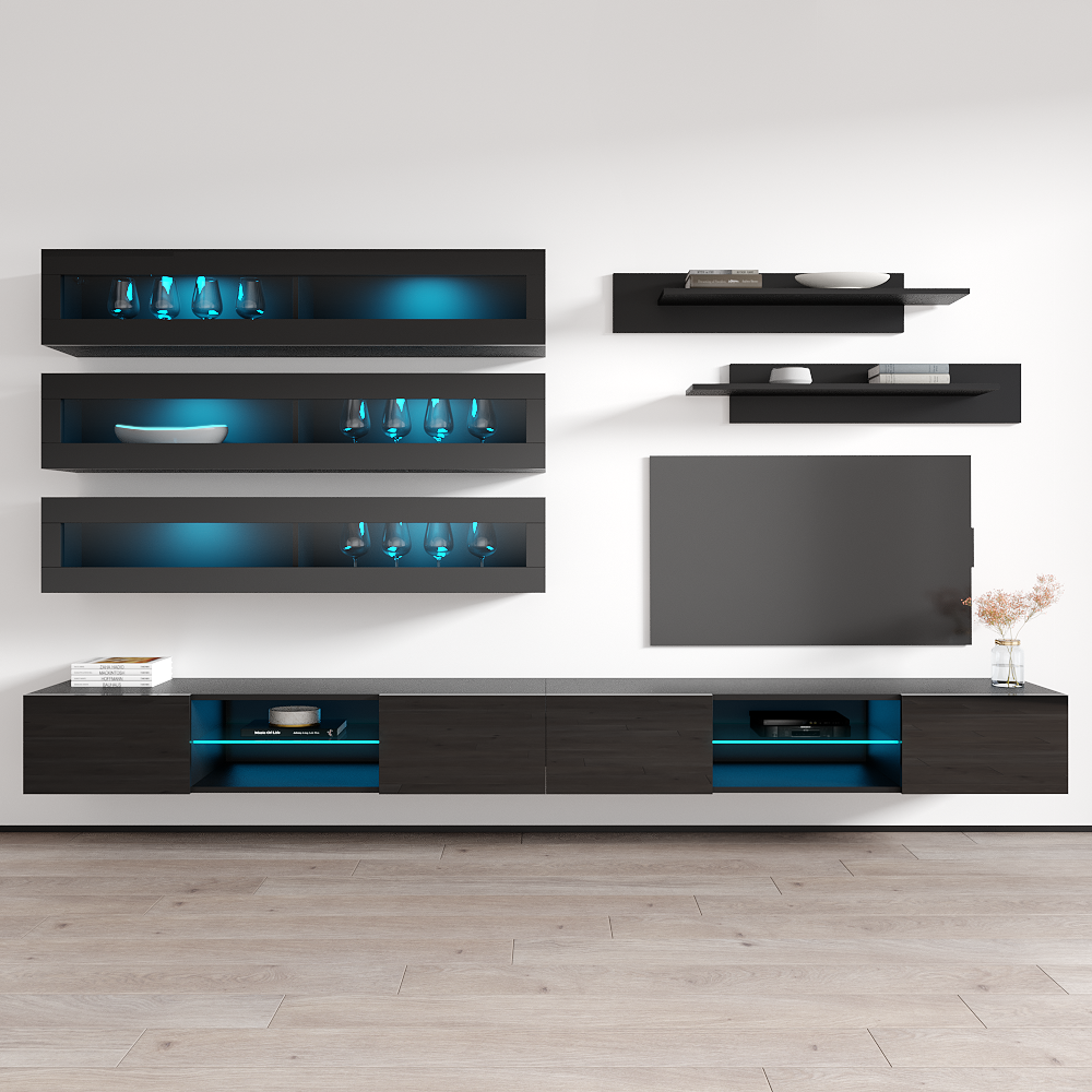 Fly J 33TV Floating Entertainment Center, Black, photo 6 of 15