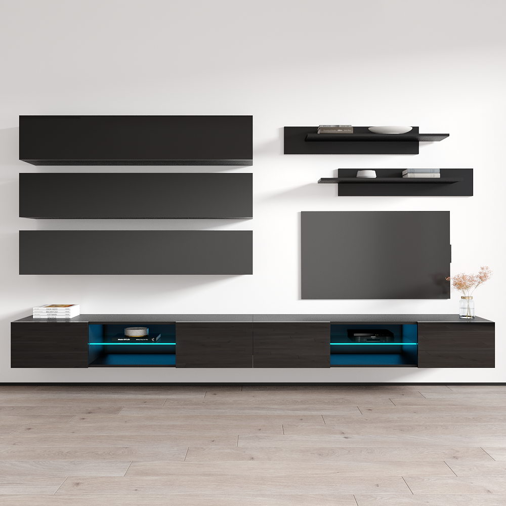 Fly J 33TV Floating Entertainment Center, Black, photo 1 of 15