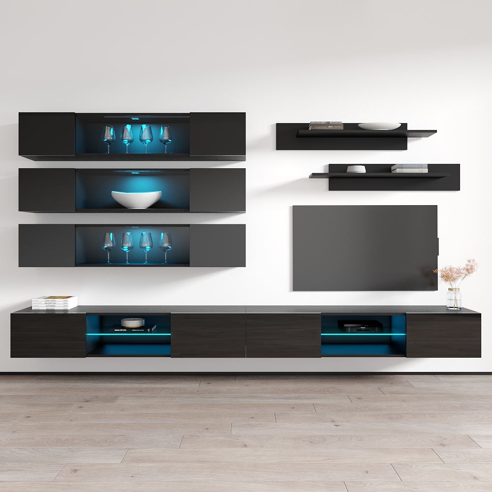 Fly J 33TV Floating Entertainment Center, Black, photo 11 of 15