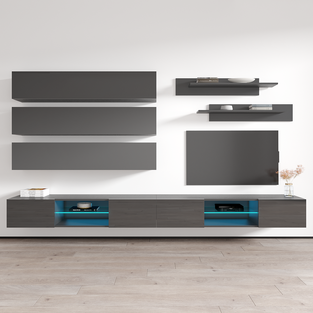 Fly J 33TV Floating Entertainment Center, Gray, photo 1 of 15