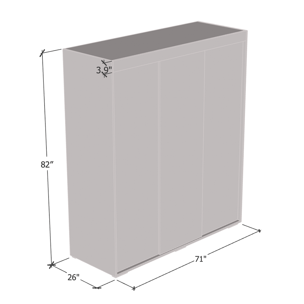 Aria 3 Door 71" Wardrobe with Mirror - Meble Furniture
