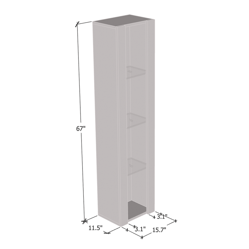 Fly Type-41 Floating Bookcase dimensions diagram