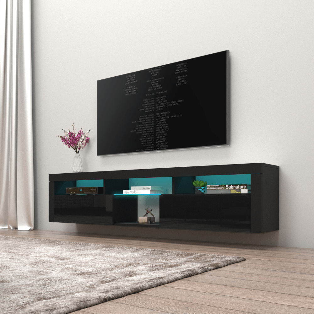 Bari 200 Wall Mounted Floating 79" TV Stand - Meble Furniture