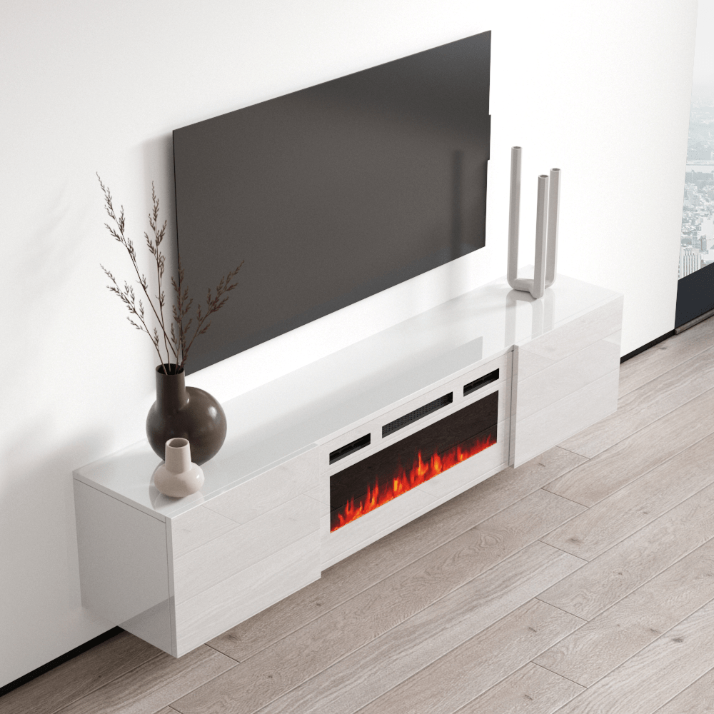 Cali WH-EF Wall Mounted Electric Fireplace 72" TV Stand - Meble Furniture