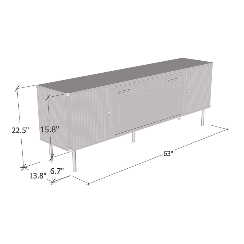 Camelia BL-EF Fireplace TV Stand dimensions diagram