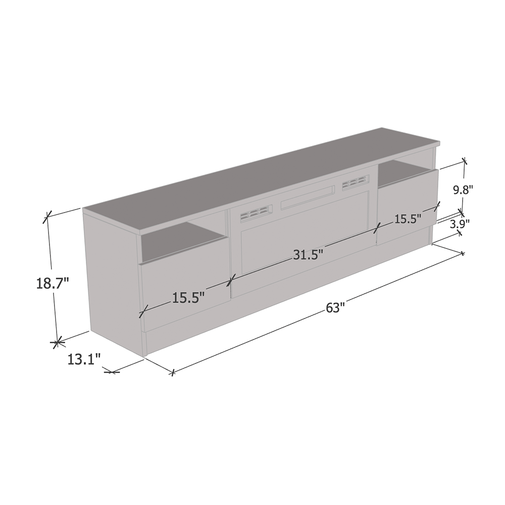 Duke 01 WH-EF Fireplace TV Stand - Meble Furniture