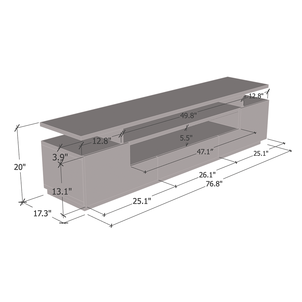 Eva 77" TV Stand - Meble Furniture