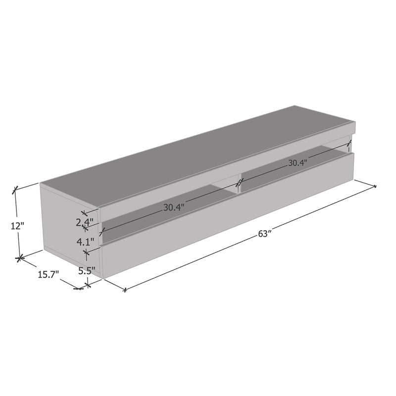 Fly Type-35 Floating TV Stand dimensions diagram