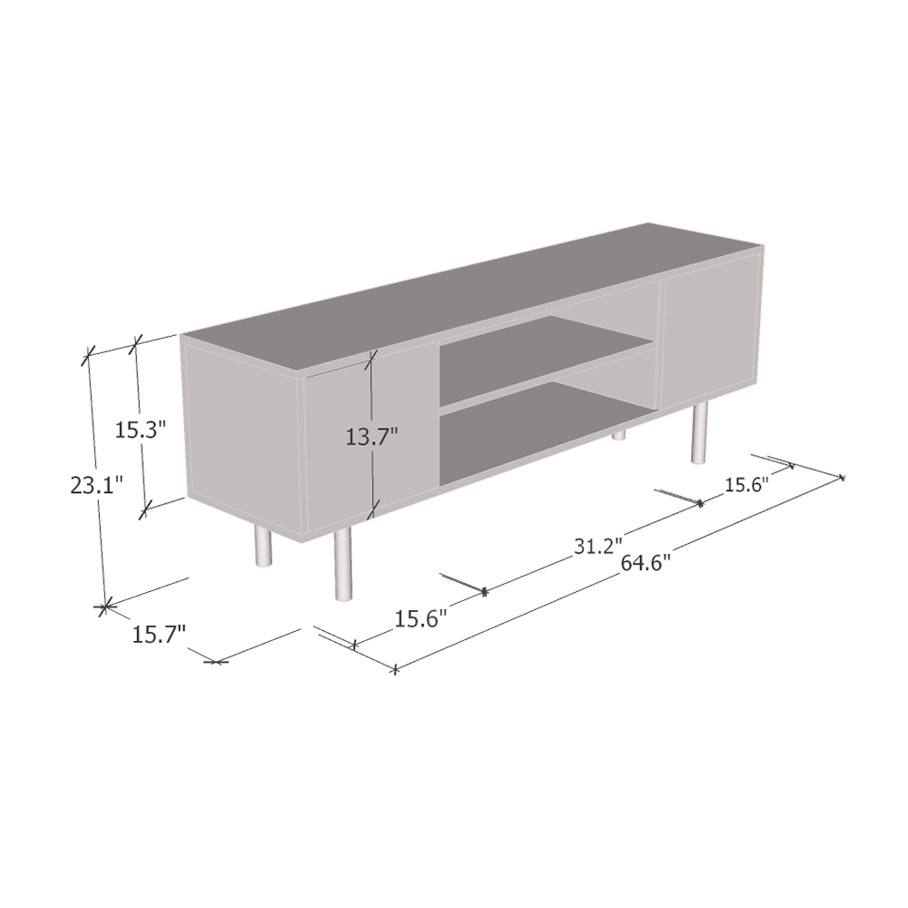Goldie Floating TV Stand, dimensions diagram