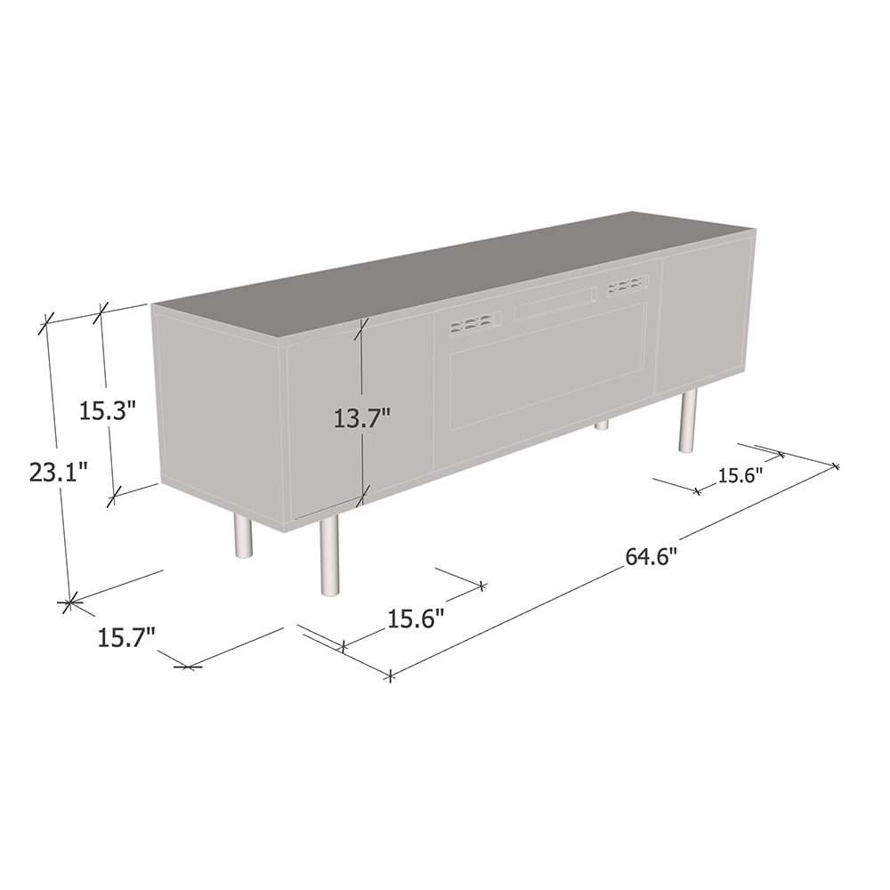 Goldie WH-EF Electric Fireplace 65" TV Stand - Meble Furniture