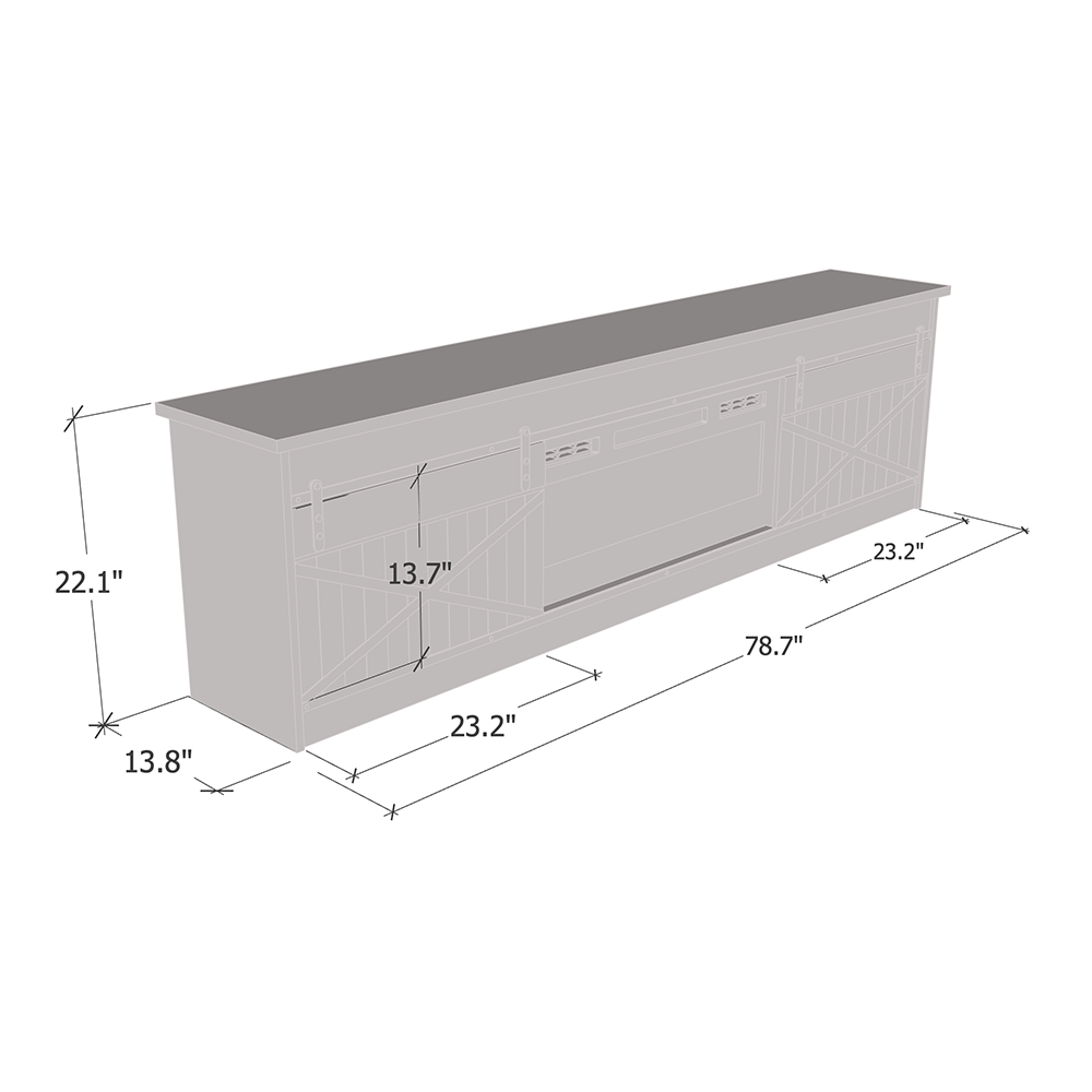 Granero BL-EF Electric Fireplace 79" TV Stand - Meble Furniture