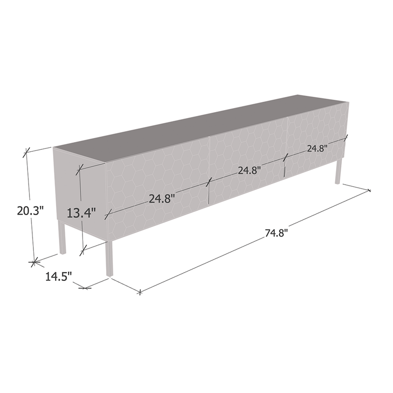 Hexa 01 TV Stand dimensions diagram