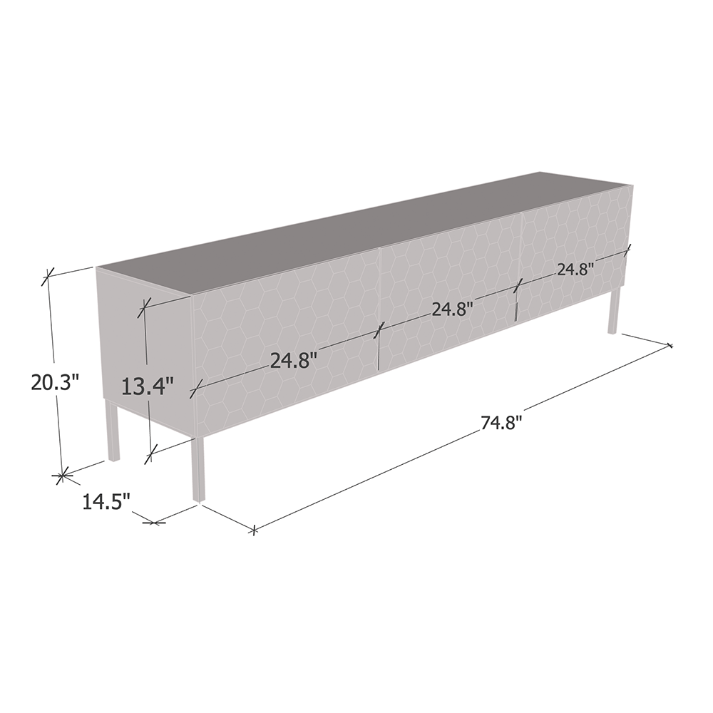 Hexa 01 75" TV Stand - Meble Furniture