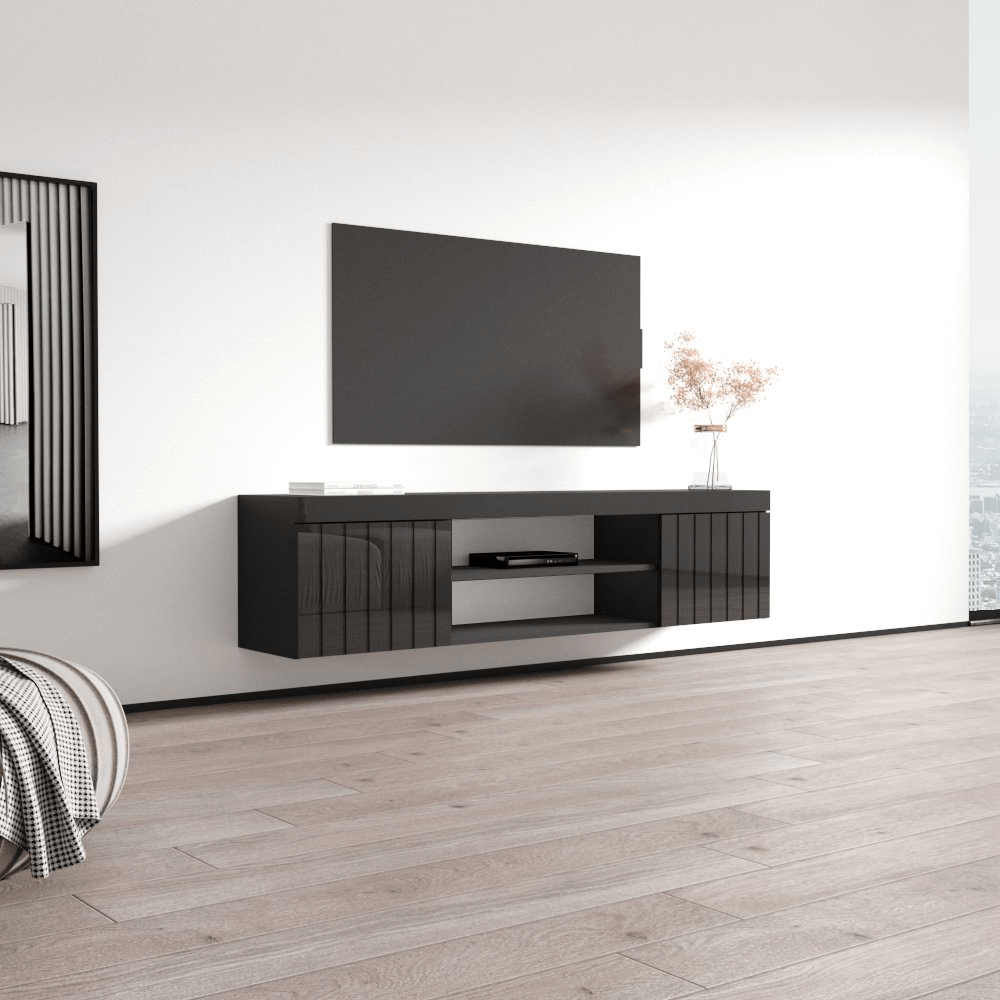 Knoxville Floating TV Stand, Black, photo 4 of 10