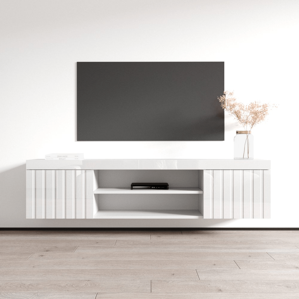Knoxville Floating TV Stand, White, photo 1 of 9