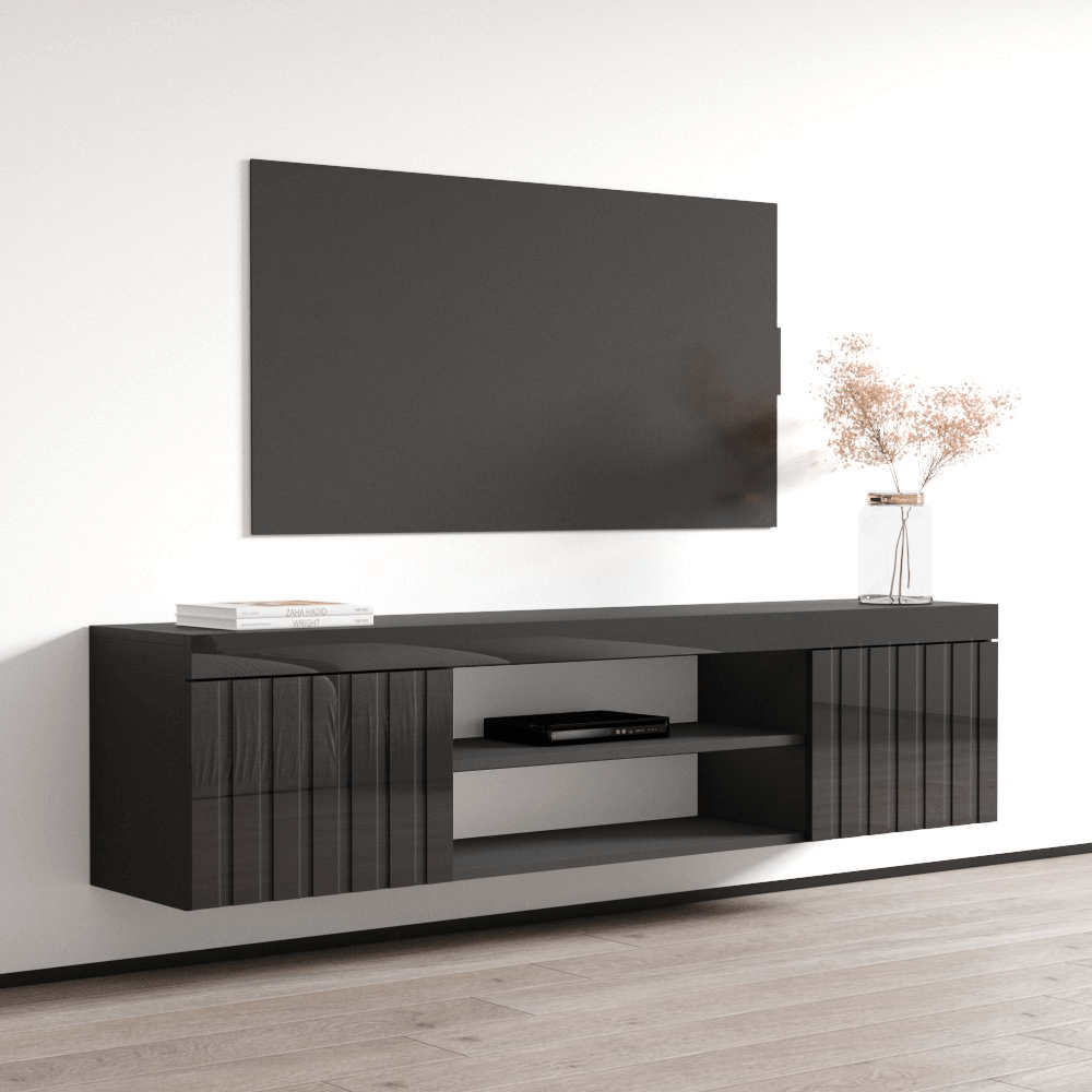 Knoxville Floating TV Stand, Black, photo 3 of 10