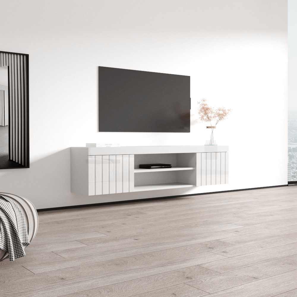 Knoxville Floating TV Stand, White, photo 4 of 9