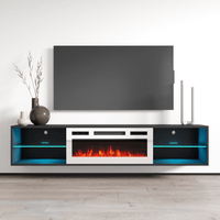 Lima WH-EF Floating Fireplace TV Stand, Black, photo 1 of 6