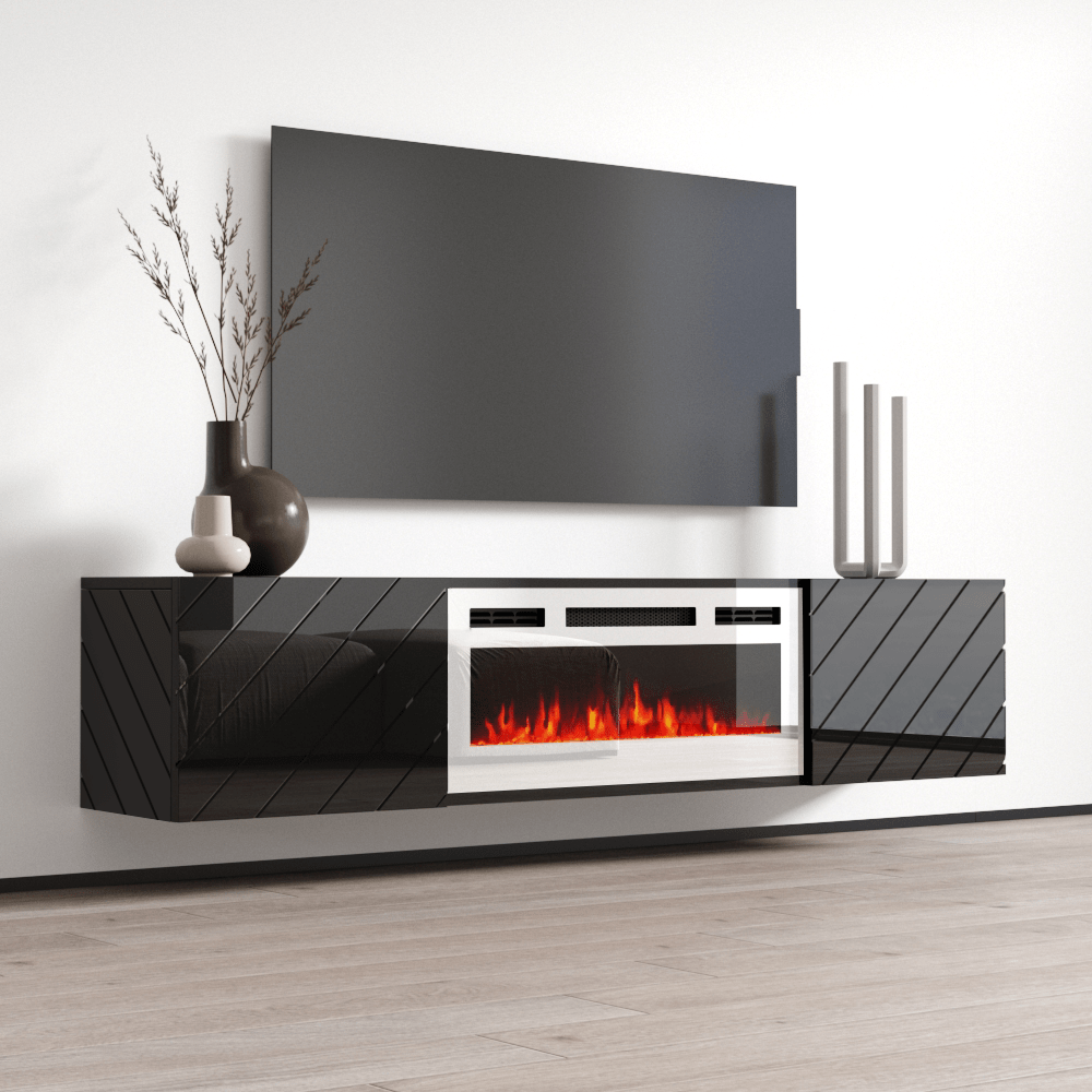 Luxe WH-EF Wall Mounted Electric Fireplace 72" TV Stand - Meble Furniture