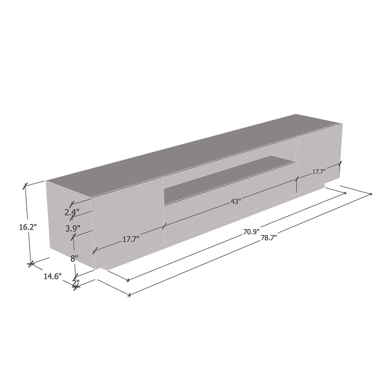 Miami 200 TV Stand dimensions diagram