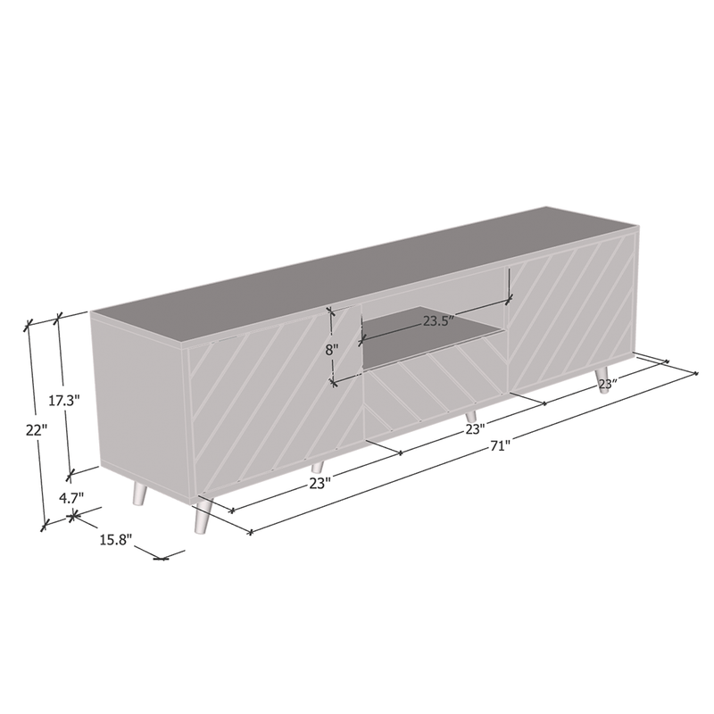 Paris TV Stand dimensions diagram