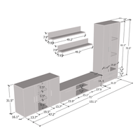 Soho 9 Entertainment Center, dimensions diagram