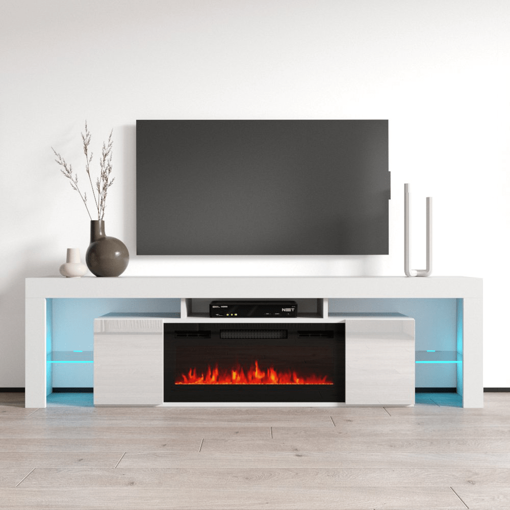 Soleo BL-EF Electric Fireplace 79" TV Stand - Meble Furniture