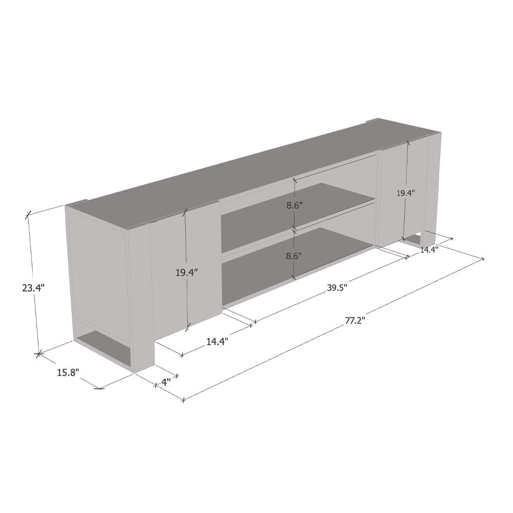 Woody EF 77" TV Stand - Meble Furniture
