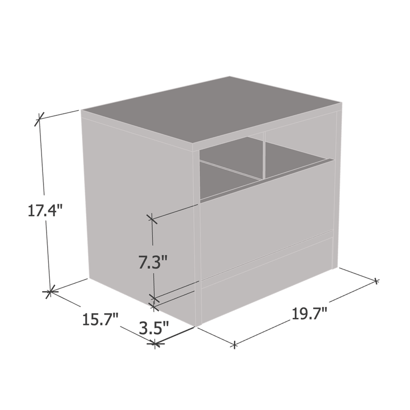 Disparo 03 Nightstand dimensions diagram