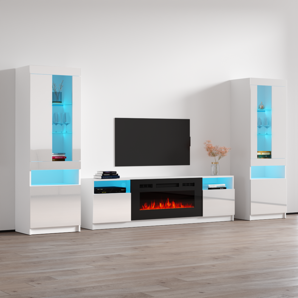 York 02 Fireplace Entertainment Center - Meble Furniture
