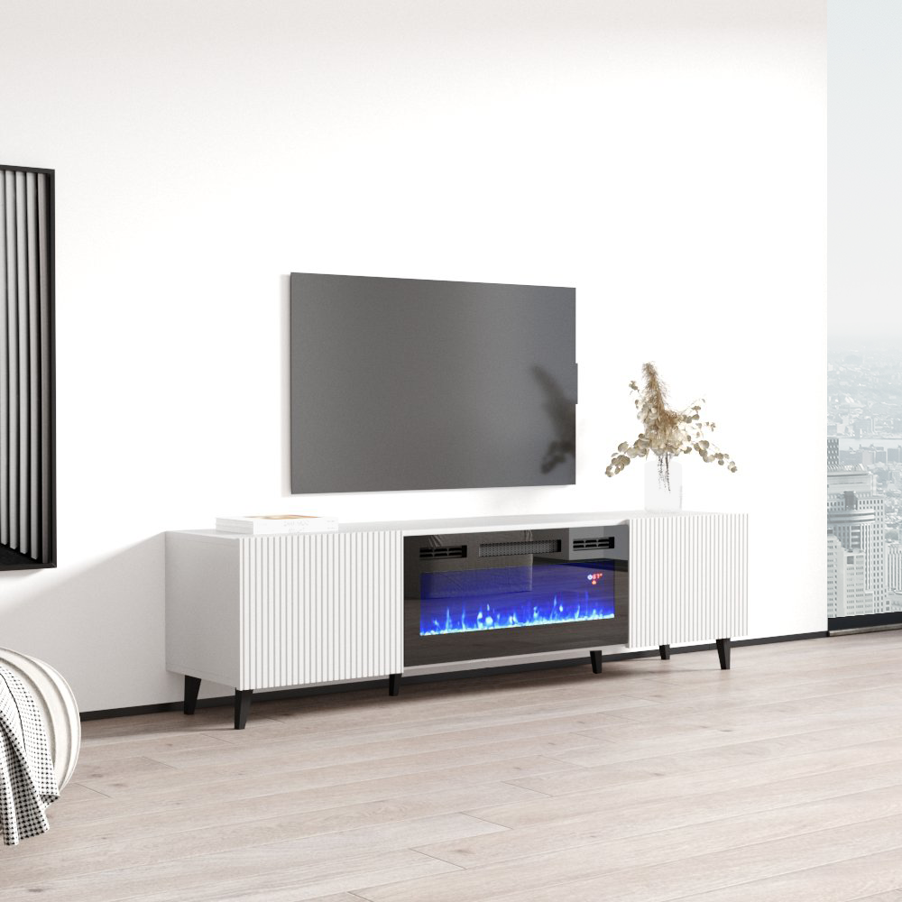 Pafos BL-EF Fireplace TV Stand - Meble Furniture