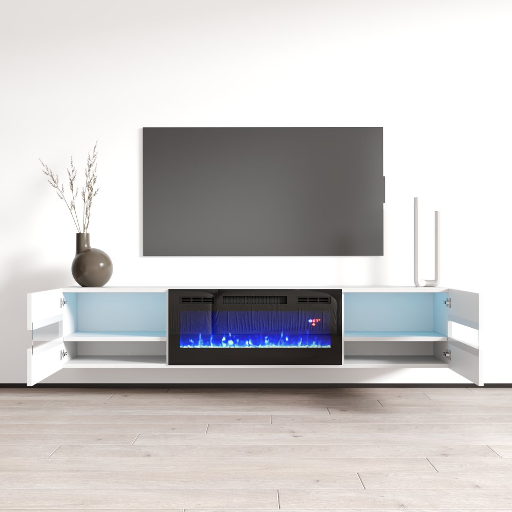 Metro BL-EF Floating Fireplace TV Stand - Meble Furniture