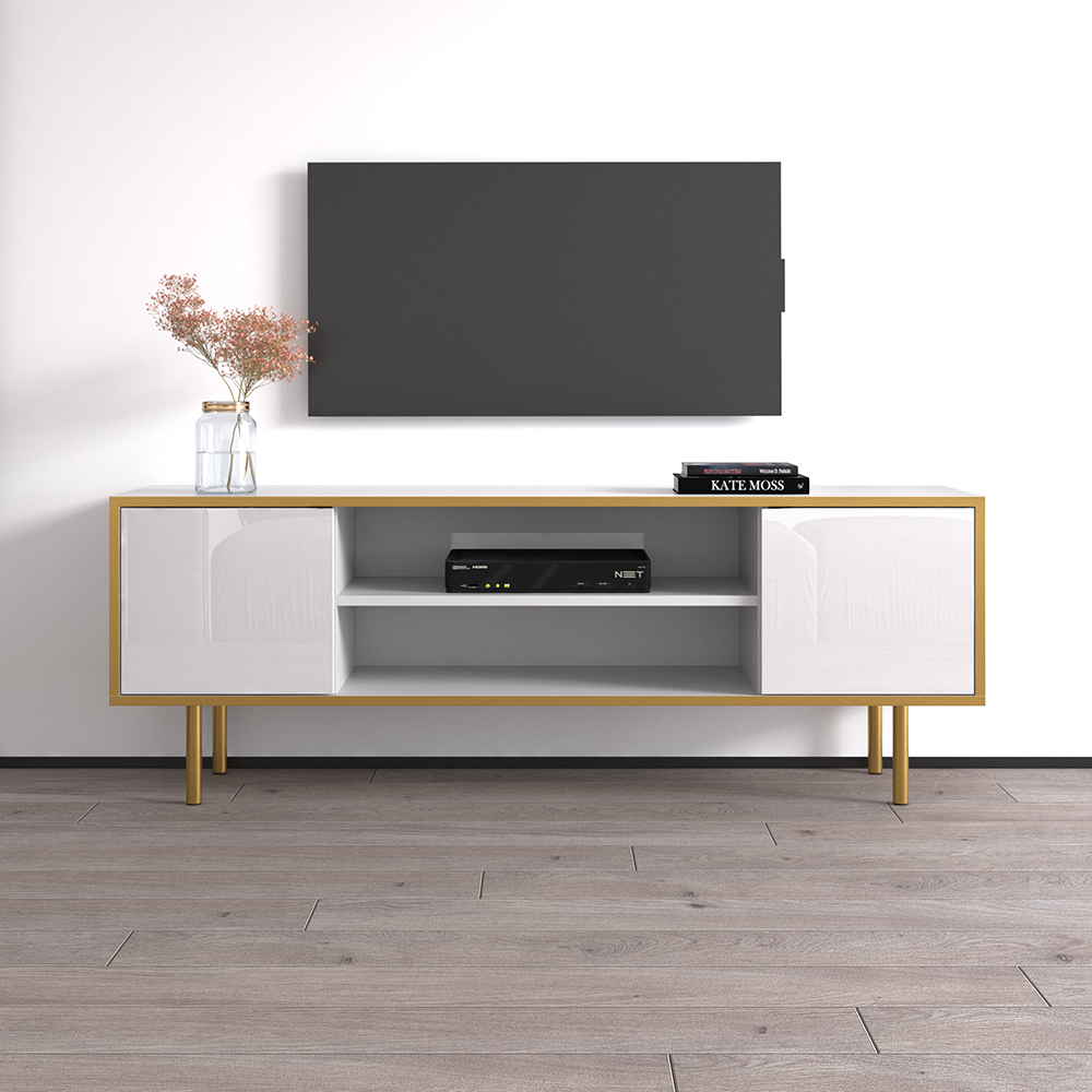 Goldie Floating TV Stand, White, photo 5 of 7