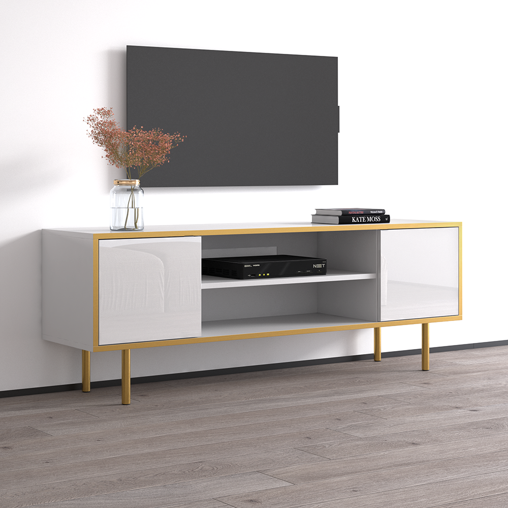 Goldie Floating TV Stand, White, photo 6 of 7
