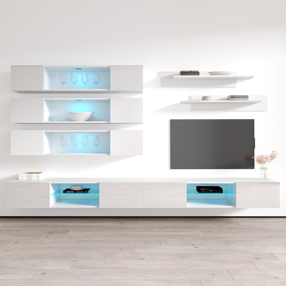 Fly J 33TV Floating Entertainment Center, White, photo 11 of 14